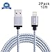 Atill 2 Pack 10ft Extra Long Nylon Braided USB Cord Charging Cable for iPhone 6s,6s Plus, 6 Plus, 6, iPhone 5,5C,5S, iPad Air, Mini, Mini2, iPad 4, iPod 5,and iPod 7. (White,10FT)