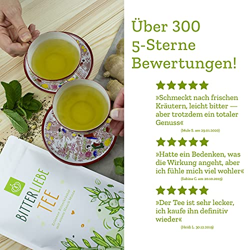 Bitterliebe Krautertee Lose 100g Mit Der Kraft Der Bitterstoffe I Bitterkrauter Lowenzahn Tausendguldenkraut Fenchel Pfefferminz I Ca 60 Tassen Amazon De Lebensmittel Getranke