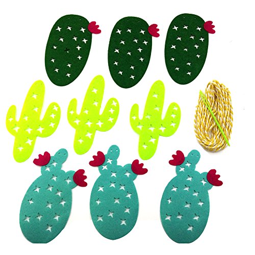 2Pcs Flamingo Cactus Banner Hawaii Luau Party Supplies Tropical Leaves Garland Room Festival Decoration Accessory for Summer children Birthday Non-woven Wedding Plant Theme Pennant