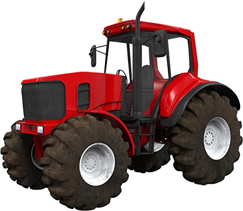 12" Red Farm Tractor #1 Wall Sticker Decal Graphic Art Childrens Toy Play Room Heavy Machinery Outdoors Game Man Cave Bedroom Office Living Room Decor New