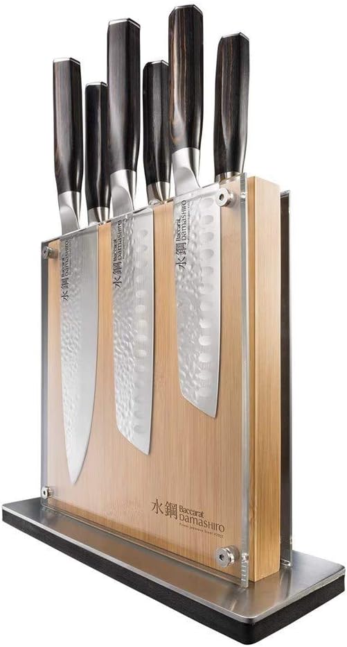Baccarat Damashiro Emperor Knife Block 7 Piece Damascus Japanese Steel