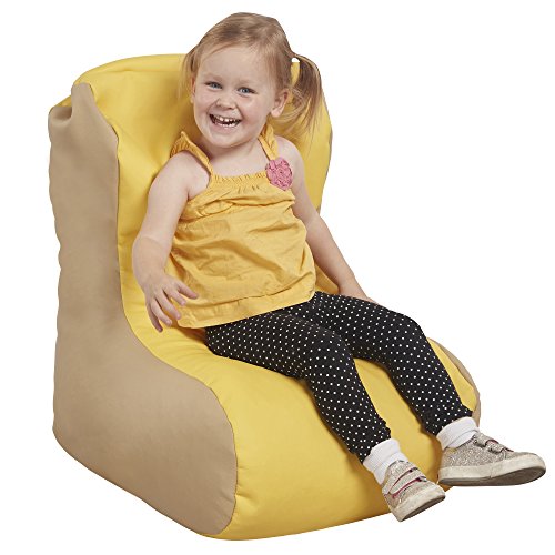 ECR4Kids SoftZone Toddler Bean Bag Soft Seat, Yellow and Sand Pricepulse