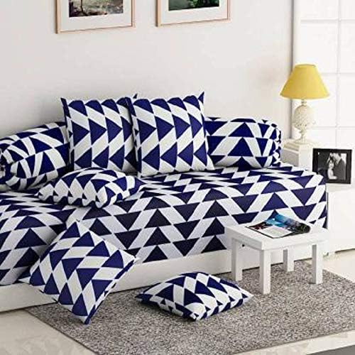 SinghsVillas Decor Cotton 240 TC Diwan Set (Standard, Multicolour)