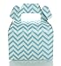 Light Blue Candy Box Set, Baby Shower Favor Boxes (36 Pack) - Winter Frozen Birthday Party Supplies, Striped, Chevron & Polka Dot Small Square Gable Wedding Gift Box
