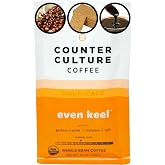Counter Culture Whole Bean Organic Coffee Half-Caff (Even Keel - Light Roast) Graham Cracker &amp; Molasses - Sustainably Sourced - B Corp - Organic Coffee Beans - Kosher, Gluten Free, Nut Free - 12oz Bag