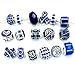 Pro Jewelry Ten (10) of Assorted Shades of Royal Blue Crystal Rhinestone Beads (Styles You Will Receive Are Shown in Picture Random 10 Beads Mix) Charms Spacers for Bracelets