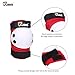 JBM Street Knee Pads Elbow Pads with Wrist Guards for Street Bicycle Ride Bike Cycling, Biking, Bmx, Inline Roller, Scooters, Skateboarding, (Red and White, Adult)