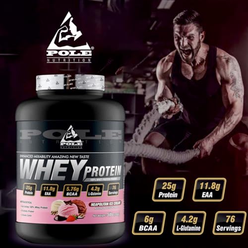 Pole Nutrition Whey Protein Powder, 76 Servings, 2268g (Banana)