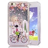 iPhone 6 Plus Case,Crazy Panda® 3D Creative Liquid Glitter Design iPhone 6 Plus Liquid Quicksand Bling Adorable flowing Floating Moving Shine Glitter Case iPhone 6 Plus/6S Plus - bicycle girl