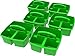 Storex 3-Compartment Small Caddy – Multipurpose Classroom Organizer with Handle, Green, 5-Pack (00951U06C)