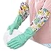 UPSTORE Winter Water Stop Fleece Warmer Floral Flower Long Cuff Latex Rubber Armsleeve Dishwashing Mitts Kitchen Green