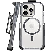 BELTRON Belt Case for iPhone 16 Pro, Slim Protective Transparent Case & Rotating Belt Clip Holster Combo (Compatible with MagSafe)