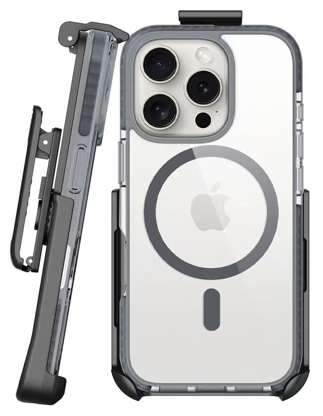 BELTRON Belt Case for iPhone 16 Pro Max, Slim Protective Transparent Case & Rotating Belt Clip Holster Combo (Compatible with MagSafe)
