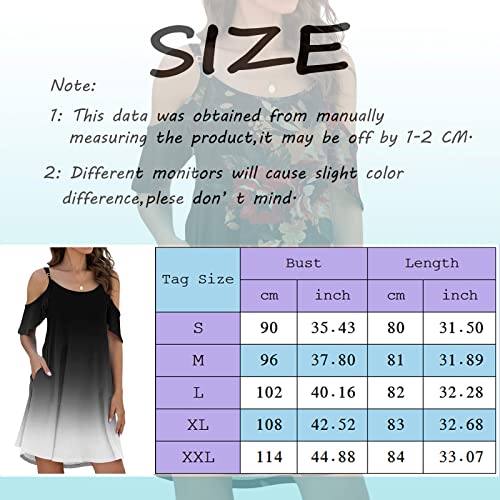 BNisBM Women Summer Casual Spaghetti Strap Sundress Dress Cold Shoulder Ruffle Sleeves Dresses With Pocket