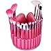 Ecvtop 22 Count Professional Cosmetic Makeup Make up Brush Brushes Set Kit with Leather Pouch (Pink)