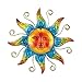 Metal Sun Wall Decor With Glass Beaded Accents, Blue