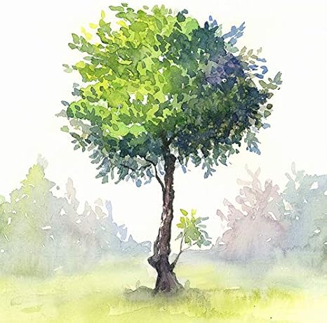 Zapista Tree Study Watercolor Painting 