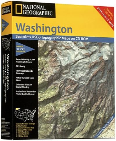 Amazon Com National Geographic Topo Washington Map Cd Rom Windows