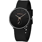 CRRJU Men’s Women Watch Casual Stylish Waterproof Quartz Unisex Wristwatches, Ultra Thin Watches for Men Women, Colorful Silicone Band