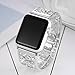 Women Girls Compatible Apple Watch Band 38mm 40mm Silver, Breathable Crystal Butterfly Relief Hollow Replacement Strap Compatible Apple Watch Series 6 5 4 3, SE, Fashion Jewelry Wristbands