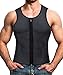 Wonderience Men Waist Trainer Vest Hot Neoprene Sauna Suit Corset Body Shaper Zipper Tank Top Workout Shirt(Gray, Small)