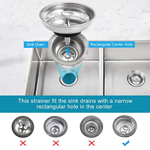 6 Pack of Kitchen Sink Stopper Strainer,Carry360 Anti-Clogging Stainless Steel Sink Disposal Stopper, Perforated Basket Drain Filter Sieve or Keep Water for Kitchen Sink Drain
