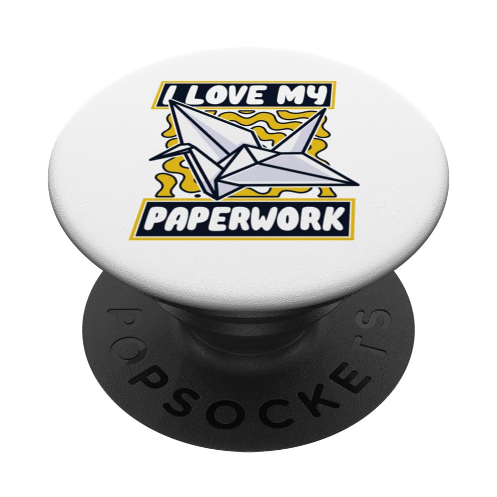 I Love My Paperwork Owl Paper Crane Folding Master Origami PopSockets Swappable PopGrip