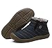 JACKSHIBO Women Men Fully Fur Lined Waterproof Anti-Slip Outdoor Slippers Ankle Boots House Slipper