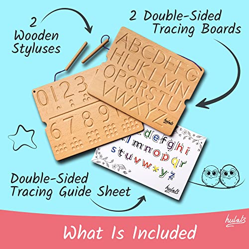 Hulats Learn to Write Number & Letter Tracing Boards for Kids Ages 3