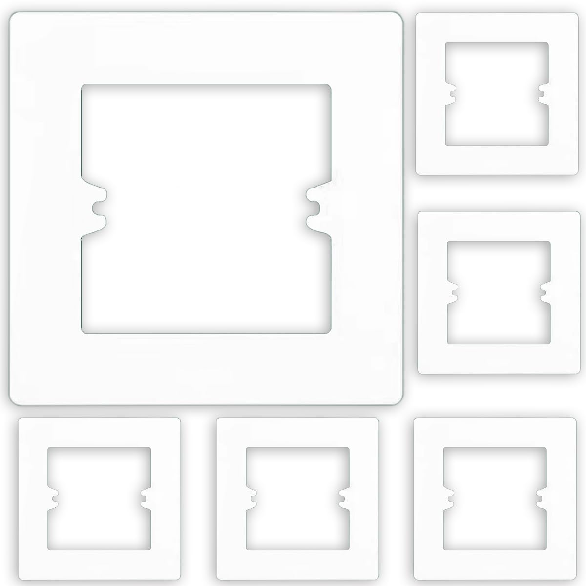 Acmerota 6Pcs Finger Plate Surround for Single Light Switch 1 Gang White, Wall Protector,Electrical Plug Socket Wall Cover Decorate Plastic (Single White)