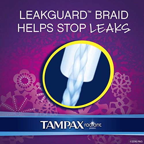 Tampax Radiant Plastic Tampons, Super Absorbency, Unscented, 32 Count - Pack of 6 (192 Total Count)