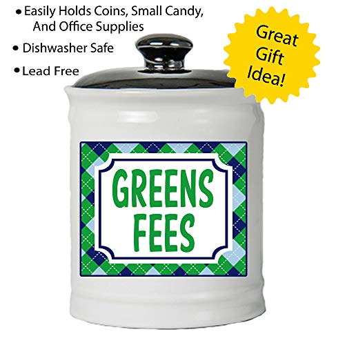 Tumbleweed Cottage Creek Golfing Gifts Greens Fees Piggy Bank Coin Bank/Golf Gifts Dad Gifts Ceramic Decorative Jar [White] - Thumbnail 2