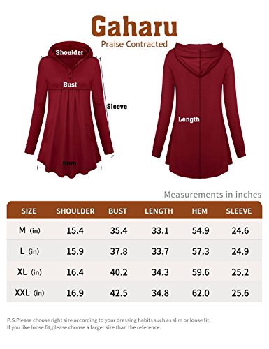 Gaharu Hoodie Dress For Women, Active V Neck Long Sleeve Pullover Ladies Casual Blouse Relaxed Fit Hooded Sweatshirts Dark Cyan,M