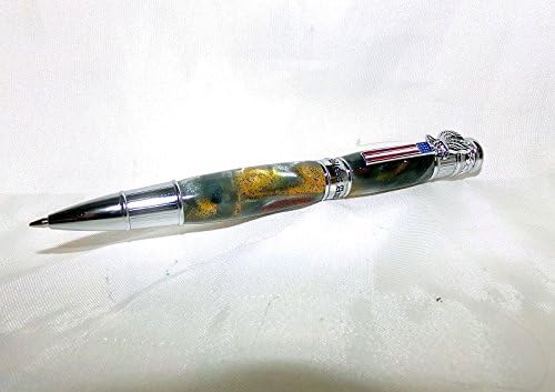 Hand Crafted American PATRIOT Twist Pen w/Chrome Hardware and Molten Metal Acrylester