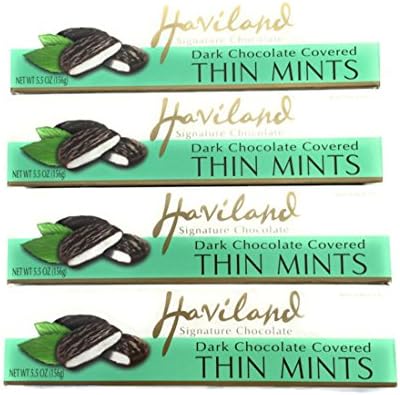 Haviland Signature Dark Chocolate Covered Thin Mints 5.5 Oz (Pack of 4)