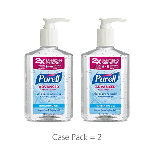 Purell 9652-02-ECIN Advanced Instant Hand Sanitizer, 8 oz. Pump Bottle (Pack of 2)