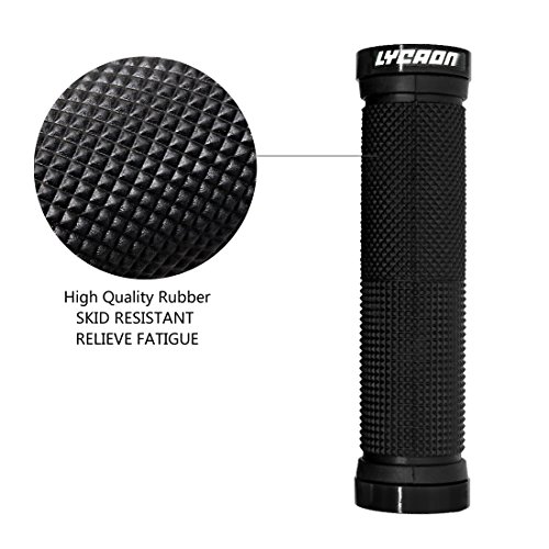 LYCAON Bike Handlebar Grips NonSlipRubber Adjustable Bicycle Handle Grip with Aluminum Lock