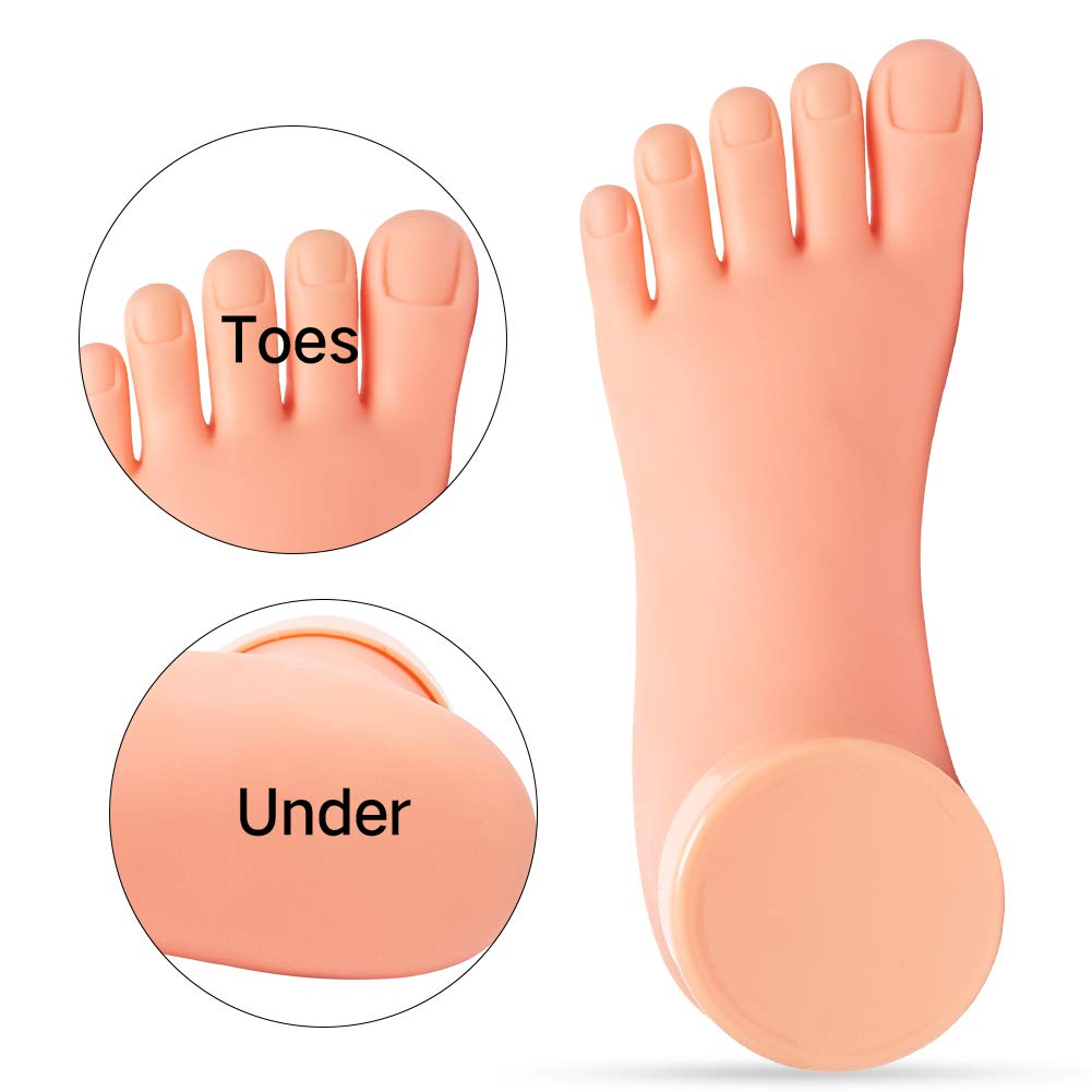 Nail Training Practice Hand for Acrylic Nails, Practice Fake Left Foot Flexible Movable Bendable Mannequin Hand, Fake Hand And Foot Manicure Practice Tool(Left foot+right hand) : Beauty