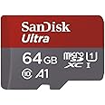 SanDisk 64GB Ultra MicroSDXC UHS-I Memory Card with Adapter - 100MB/s, C10, U1, Full HD, A1, Micro SD Card - SDSQUAR-064G-GN6