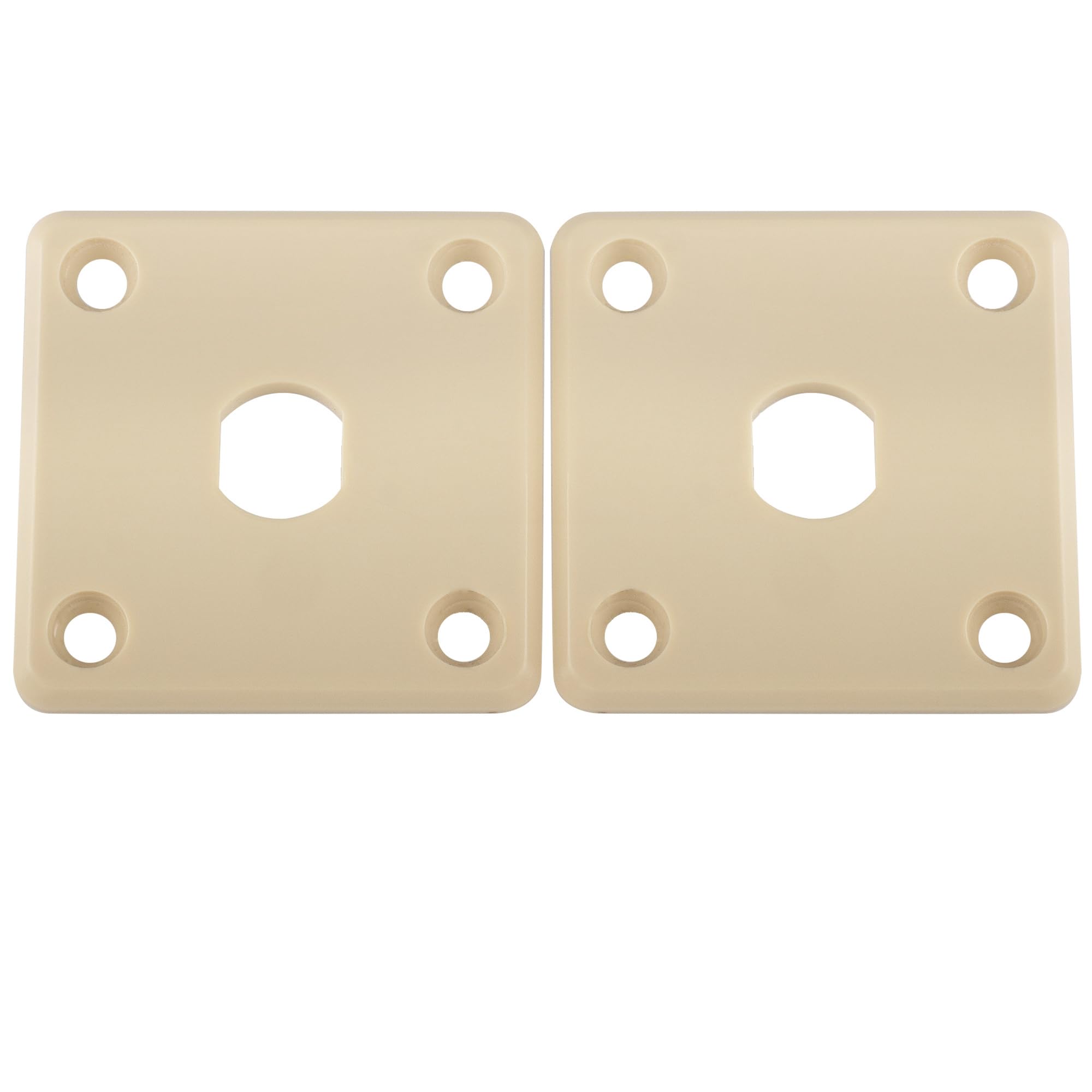 Musiclily Pro Plastic Input Jack Plate Square Output Socket Jackplates for Epiphone LP Style Electric Guitar, Cream (Set of 2)