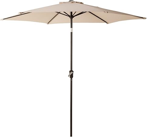 Amazon Com Grand Patio 9 Ft Aluminum Patio Umbrella Uv Protected Outdoor Umbrella With Push Button Tilt And Crank Beige Garden Outdoor