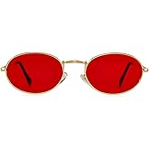 GIFIORE Oval Sunglasses Vintage Retro 90s Sunglasses Trendy Designer Glasses for Women Men