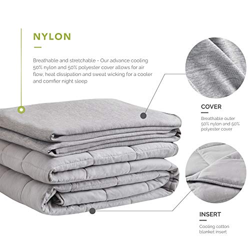 Degrees of Comfort [Advance Cooling Weighted Blanket with Inner Cotton Insert Patented Zoning