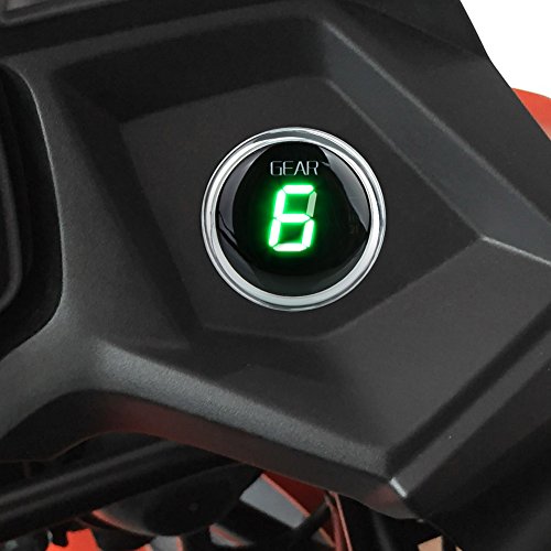 IDEA Waterproof Motorcycle Gear Indicator Plug & Play LED Display for Kawasaki (Round, Green)