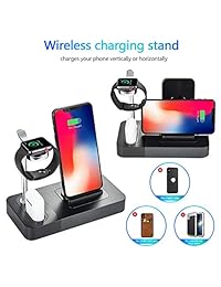 Soporte de carga compatible con iPhone AirPods Apple Watch, 3 en 1 cargador Premium Dock Station Holder
