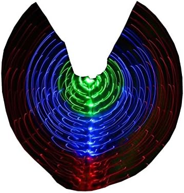 Bldance LED Isis Wings Dance Cosplay Performance with Telescopic Sticks (Green+Blue+Red)
