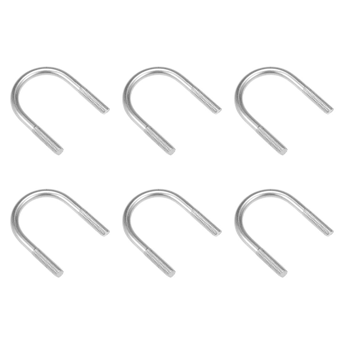 sourcing map U-Bolts 1-5/8"(42mm) Inner Width 304 Stainless Steel M8 U-Bolt Fastener for 42mm Pipe Dia 6pcs