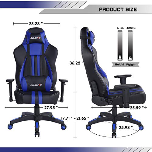 Qulomvs Big and Tall Gaming Chair for Adults 400LBS Heavy Duty Computer