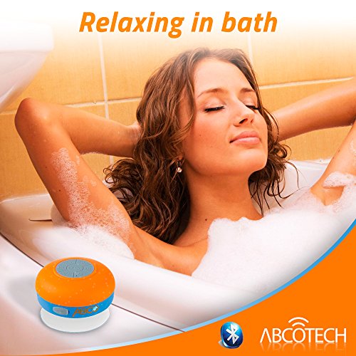 Bluetooth-Shower-Speaker--FM-RADIO--Water-Resistant--Wireless-and-Hands-Free-speaker-phone-with-Suction-Cup--Auto-Pairing-Feature--Compatible-with-all-Bluetooth-devices