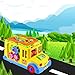 KATUMO Intellectual Musical School Bus Toy, Learning Educational Toys for Baby & Toddles, Electronic Toy Car Multiple Games with Lights and Sounds for 1 2 3 Year Old Boys and Girls